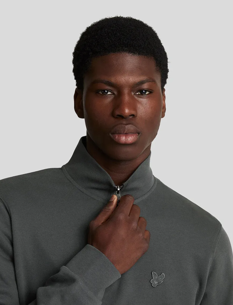 Lyle & Scott half-zip sweater antraciet