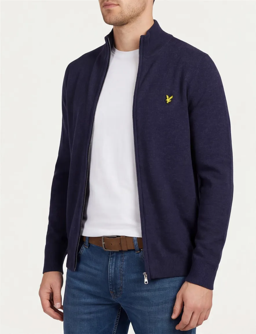 Lyle & Scott vest donkerblauw lamswol