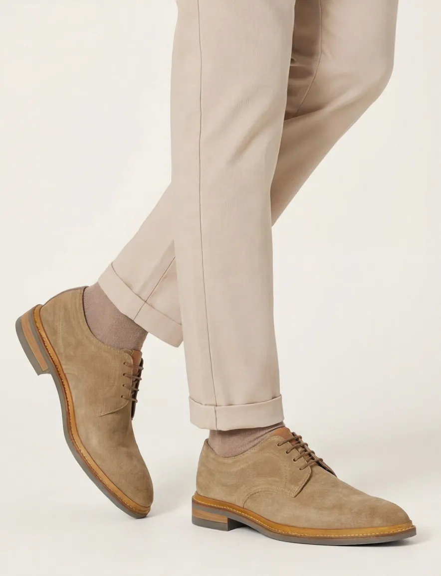 Giorgio nette veterschoenen beige effen leer textuur