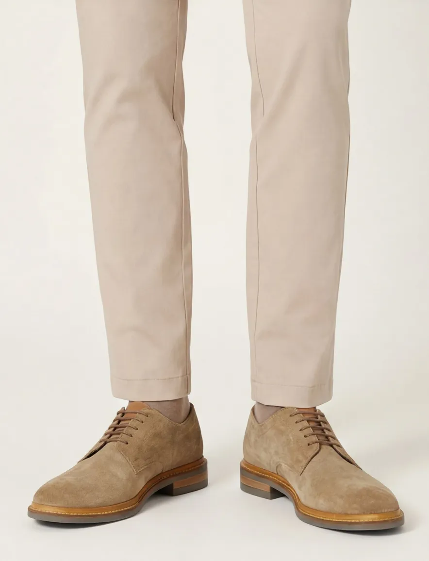Giorgio nette veterschoenen beige effen leer textuur