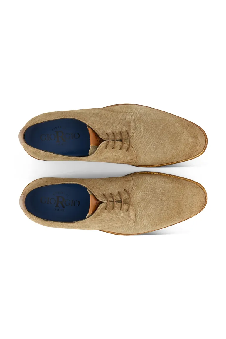 Giorgio nette veterschoenen beige effen leer textuur