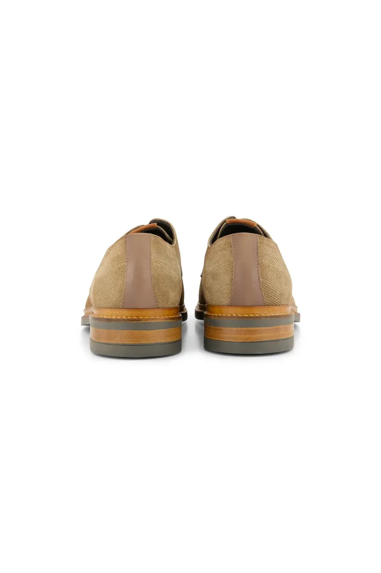 Giorgio nette veterschoenen beige effen leer textuur