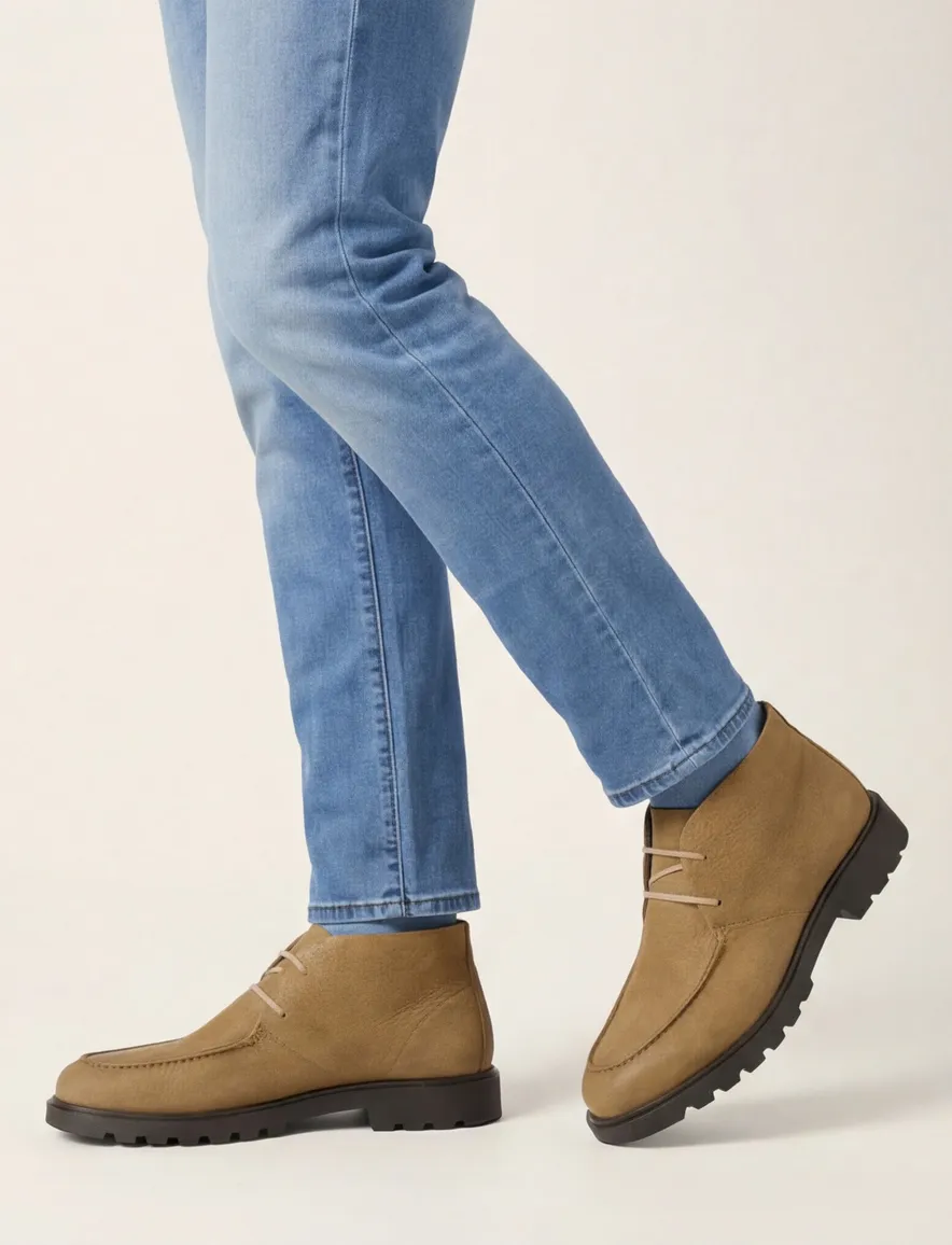 Giorgio boots bruin effen leer met textuur
