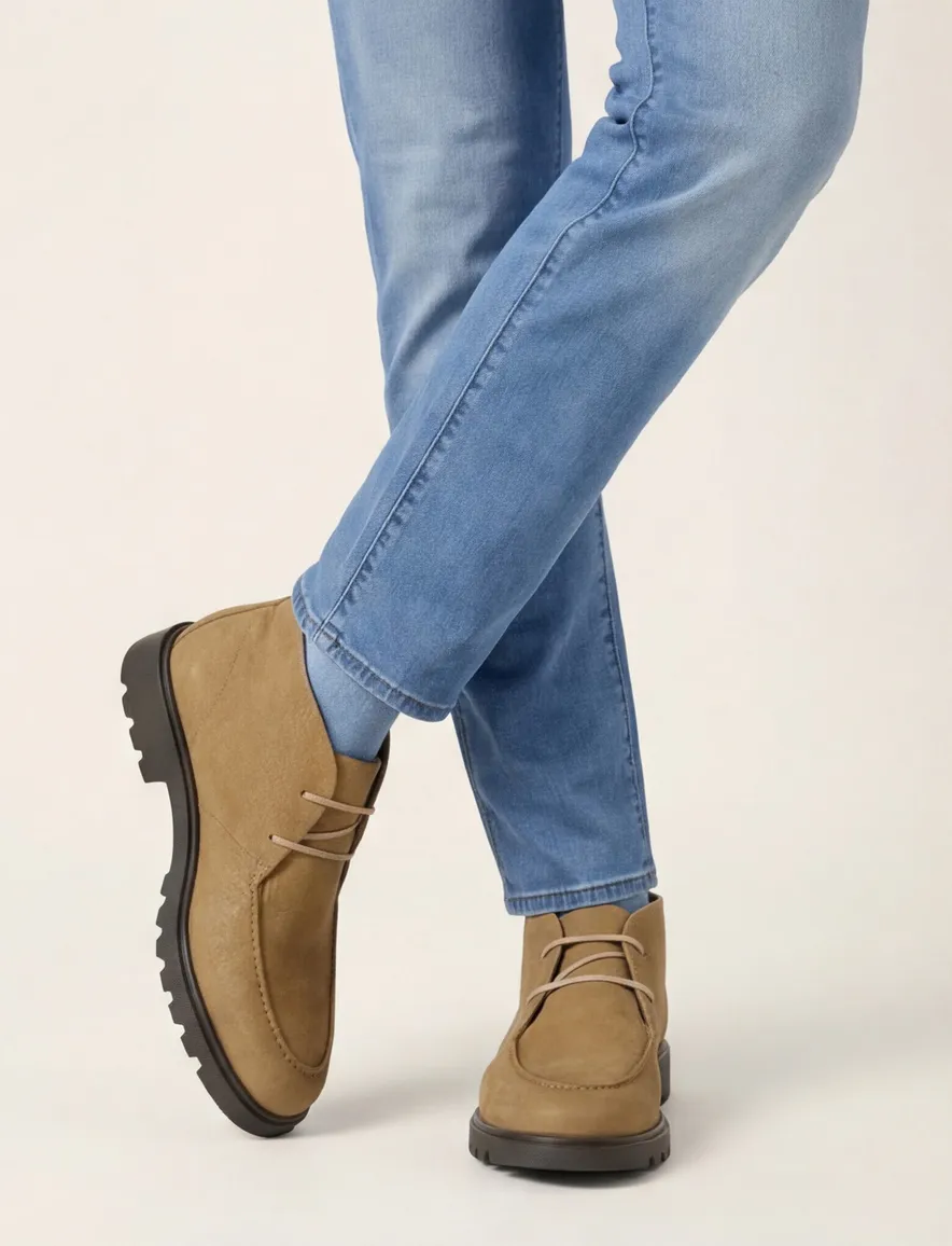 Giorgio boots bruin effen leer met textuur