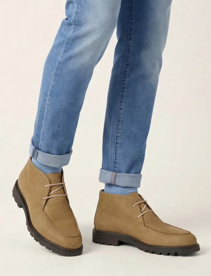 Giorgio boots bruin effen leer met textuur