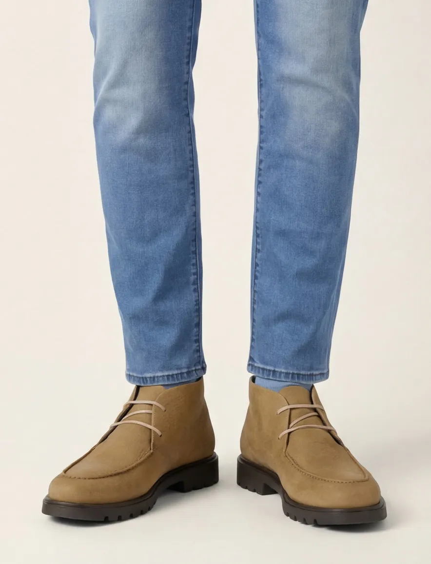 Giorgio boots bruin effen leer met textuur