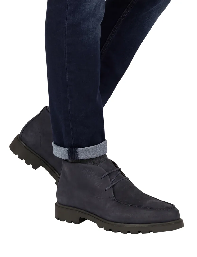 Giorgio leren boots donkerblauw met donkere zool hoog