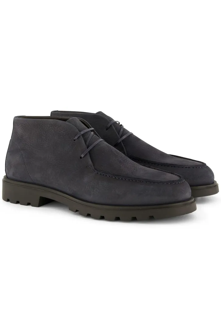 Giorgio leren boots donkerblauw met donkere zool hoog