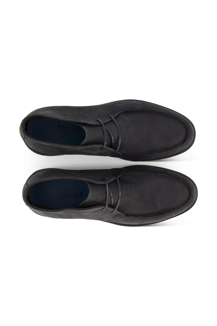 Giorgio leren boots donkerblauw met donkere zool hoog