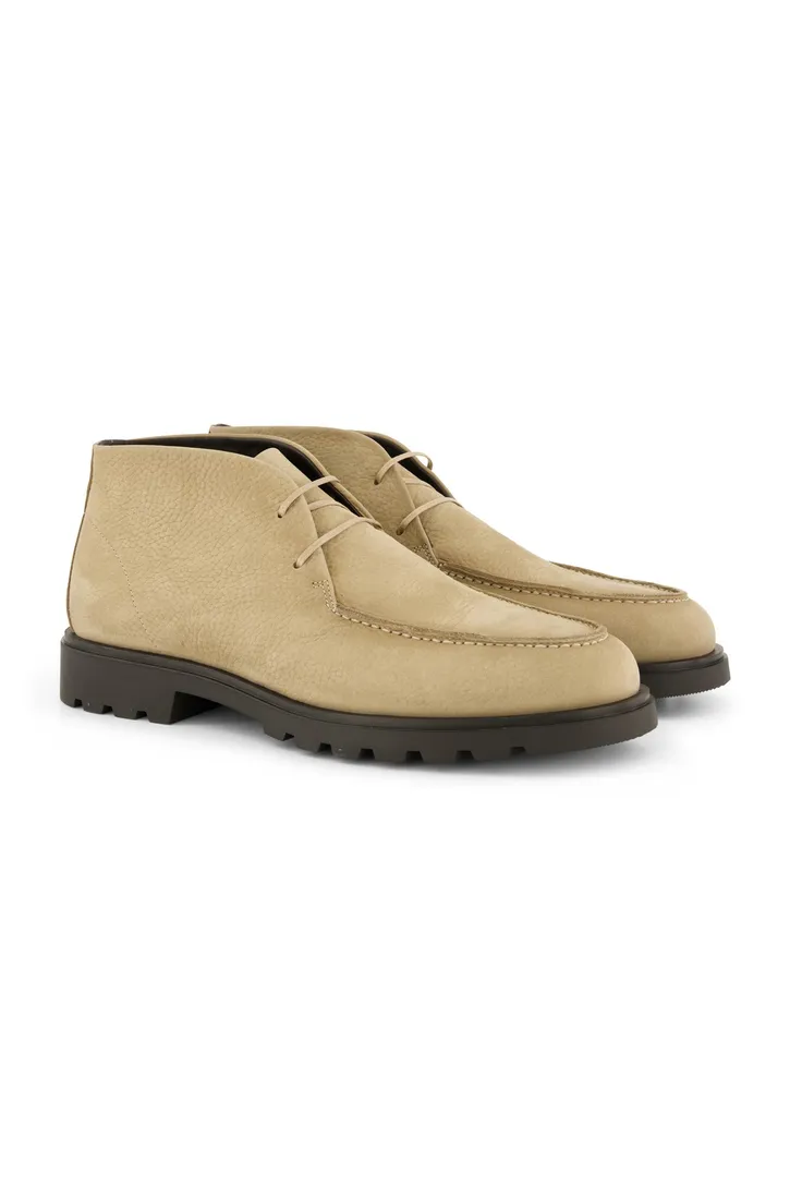 Giorgio hoge leren boots beige met donkere zool