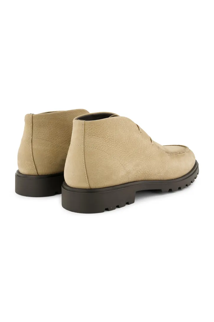 Giorgio hoge leren boots beige met donkere zool