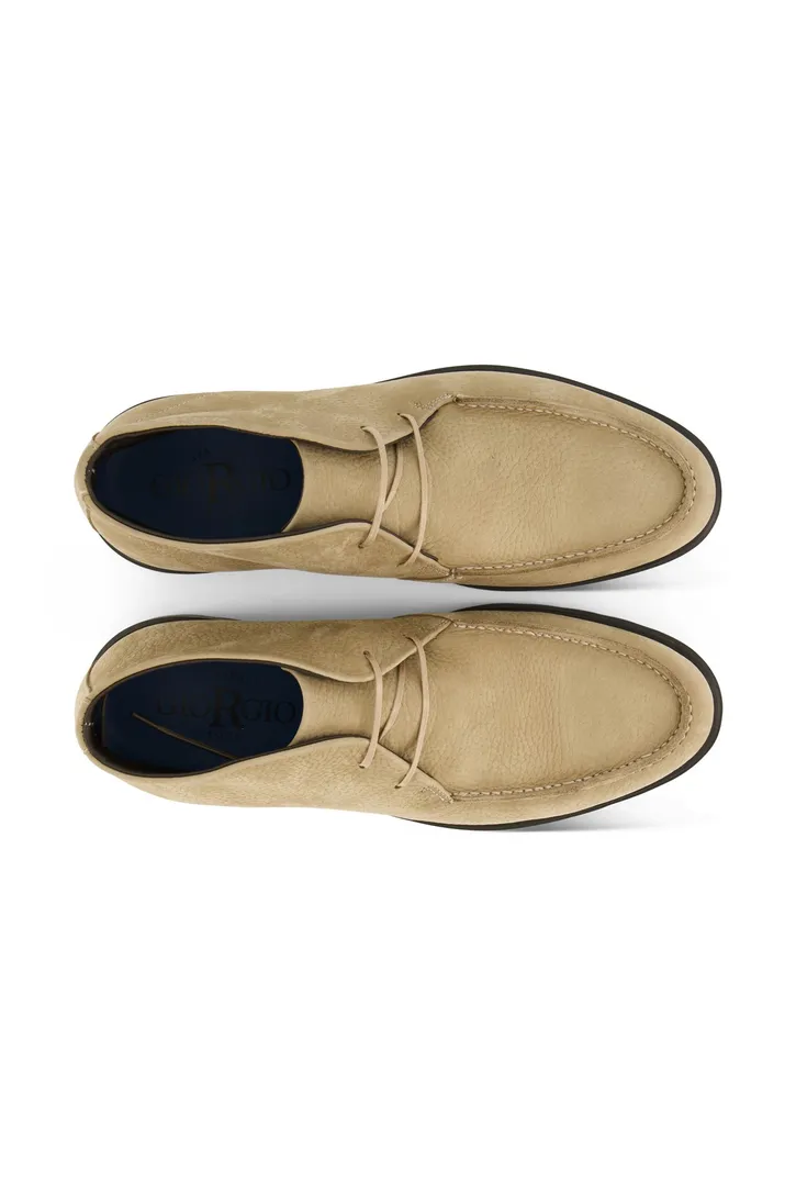 Giorgio hoge leren boots beige met donkere zool