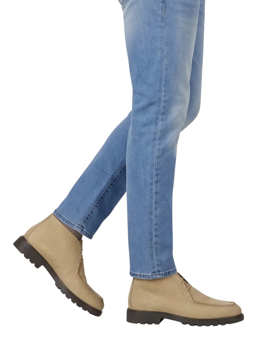 Giorgio hoge leren boots beige met donkere zool