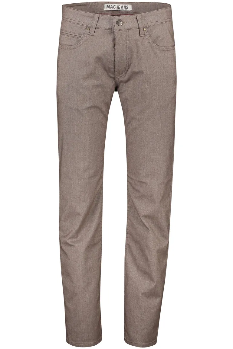 Mac jeans Arne Modern fit bruin gemêleerd zonder omslag
