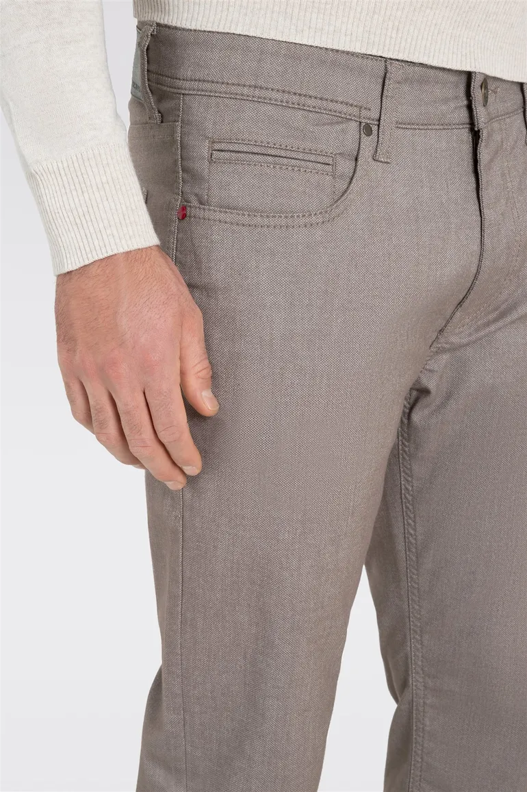 Mac jeans Arne Modern fit bruin gemêleerd zonder omslag