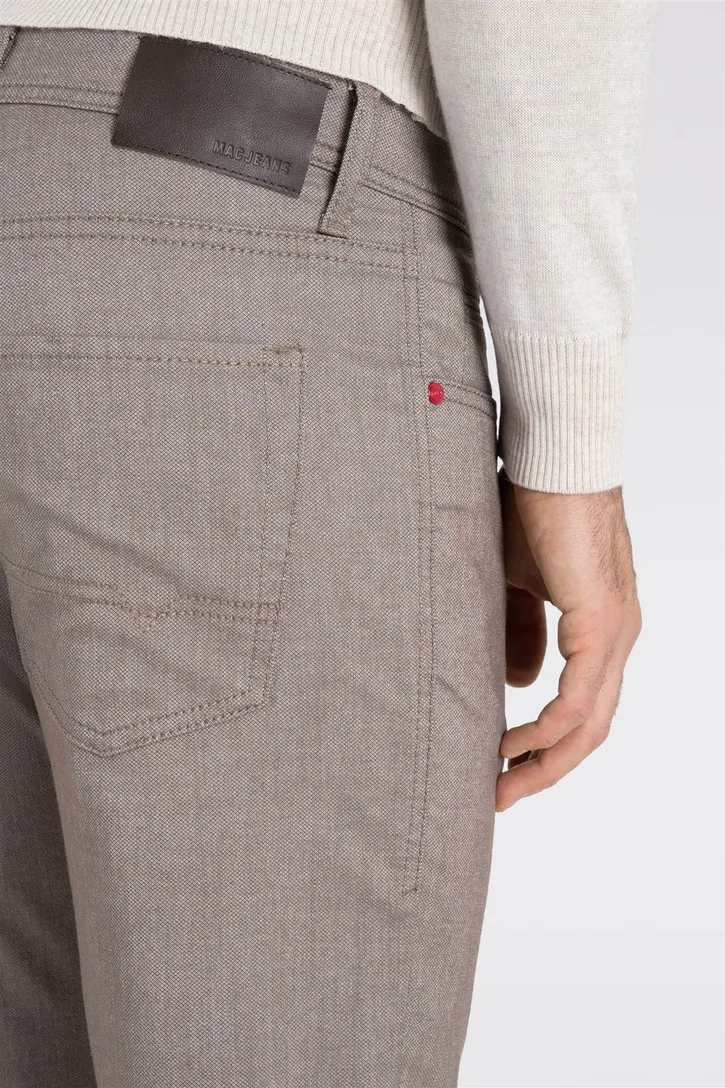Mac jeans modern fit bruin Arne gemêleerd zonder omslag