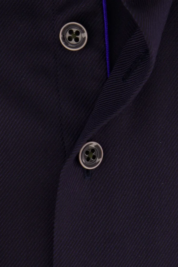 R2 business overhemd donkerblauw effen katoen slim fit