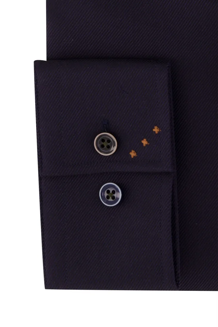 R2 business overhemd donkerblauw effen katoen slim fit