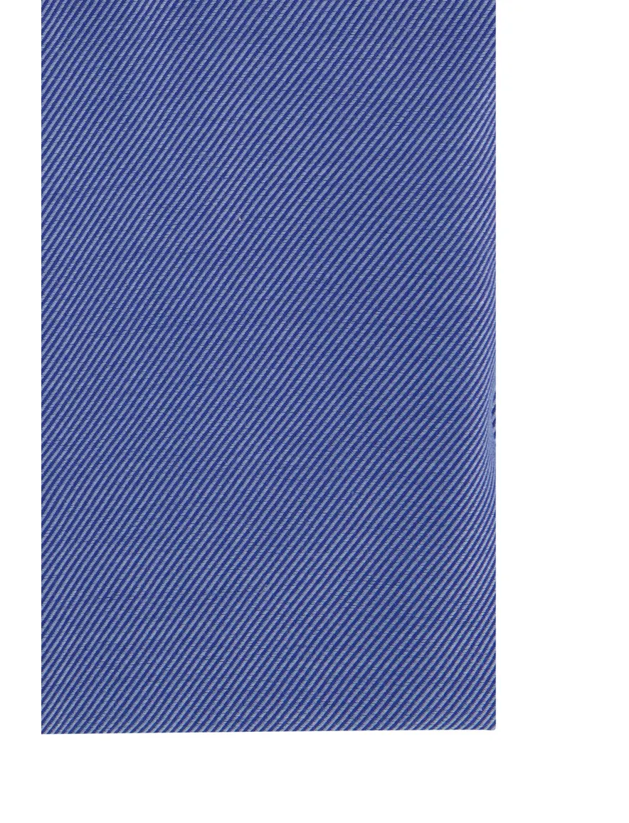 overhemd mouwlengte 7 R2 blauw effen katoen slim fit