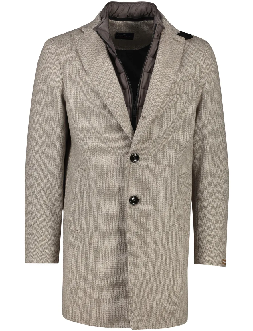 Portofino winterjas beige effen normale fit