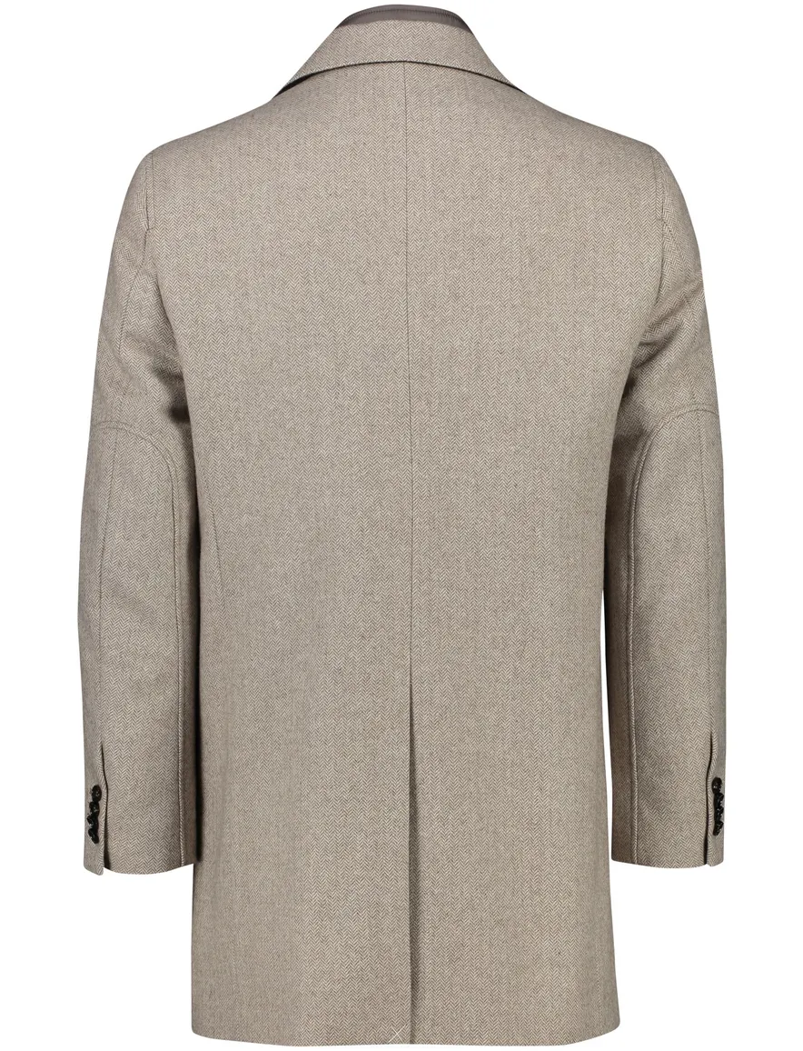 Portofino winterjas beige effen normale fit