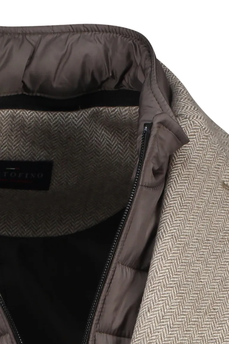 Portofino winterjas beige effen normale fit