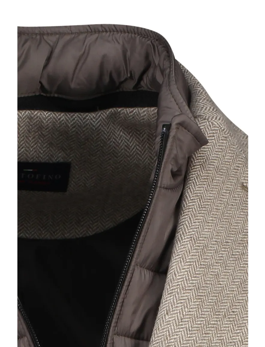 Portofino winterjas beige effen normale fit