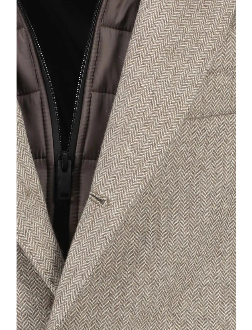 Portofino winterjas beige effen normale fit
