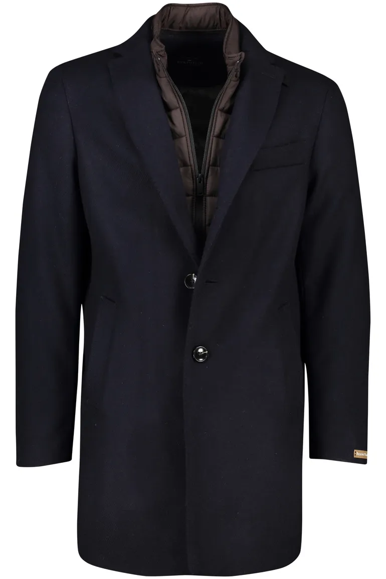 Portofino winterjas donkerblauw uni normale fit