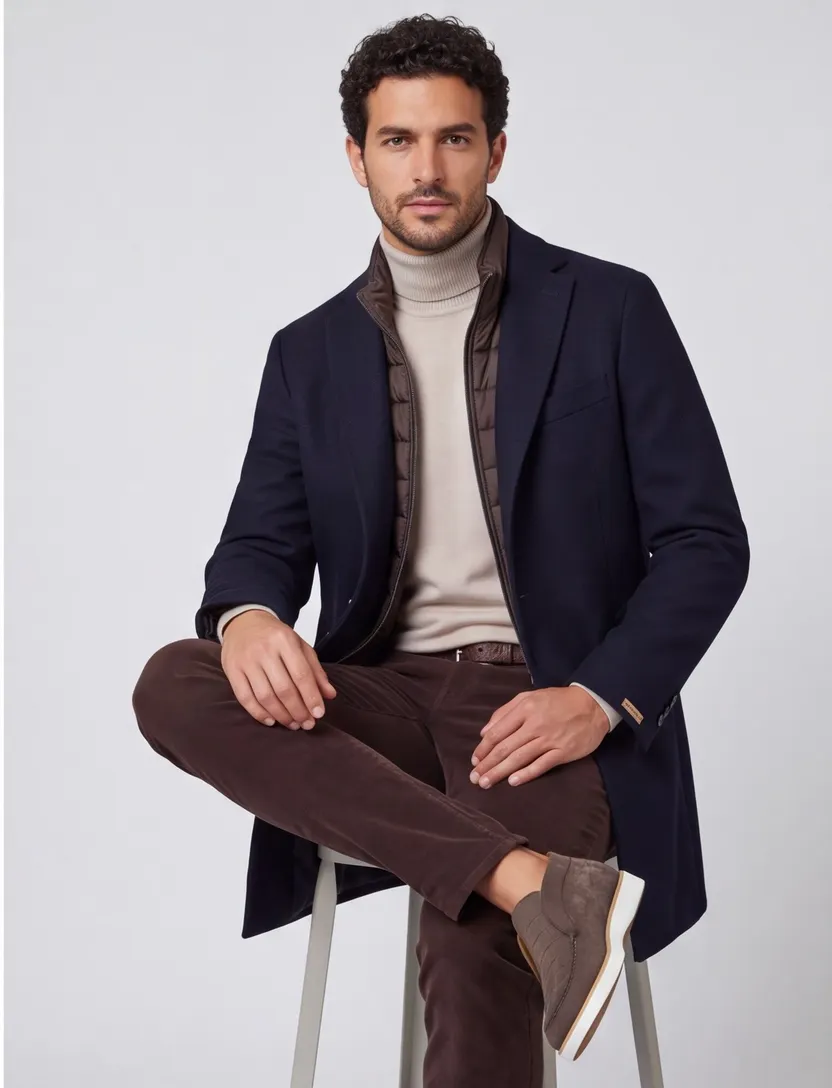Portofino winterjas navy uni normale fit