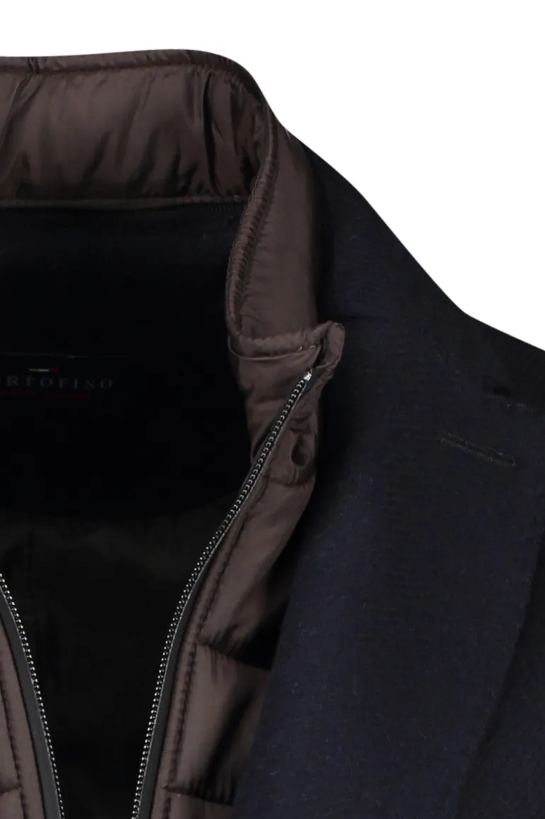 Portofino winterjas donkerblauw uni normale fit