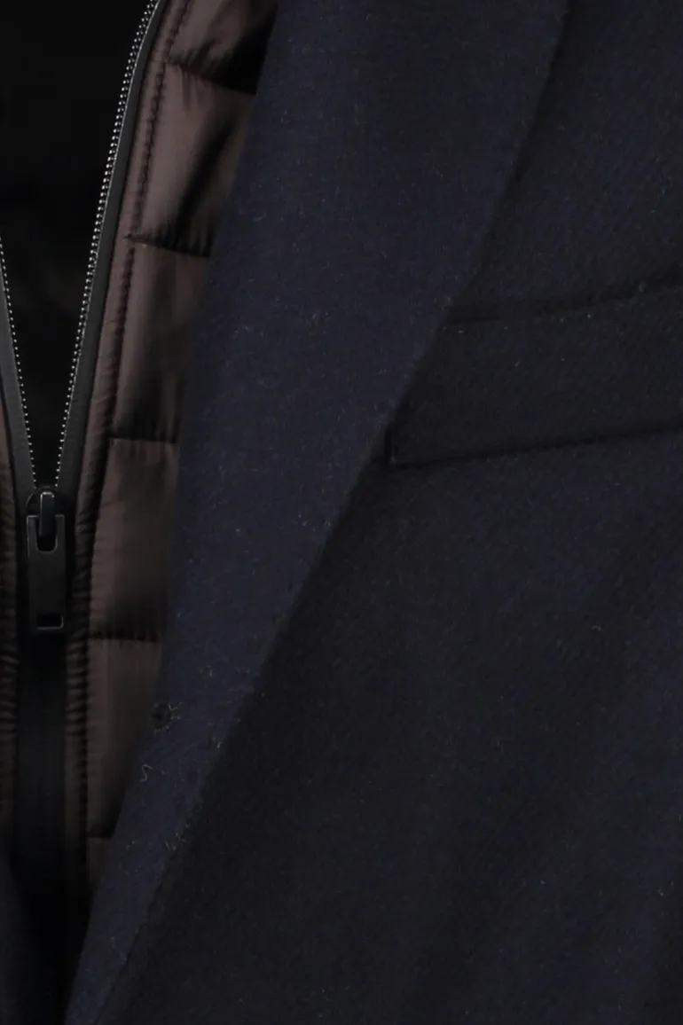 Portofino winterjas donkerblauw uni normale fit
