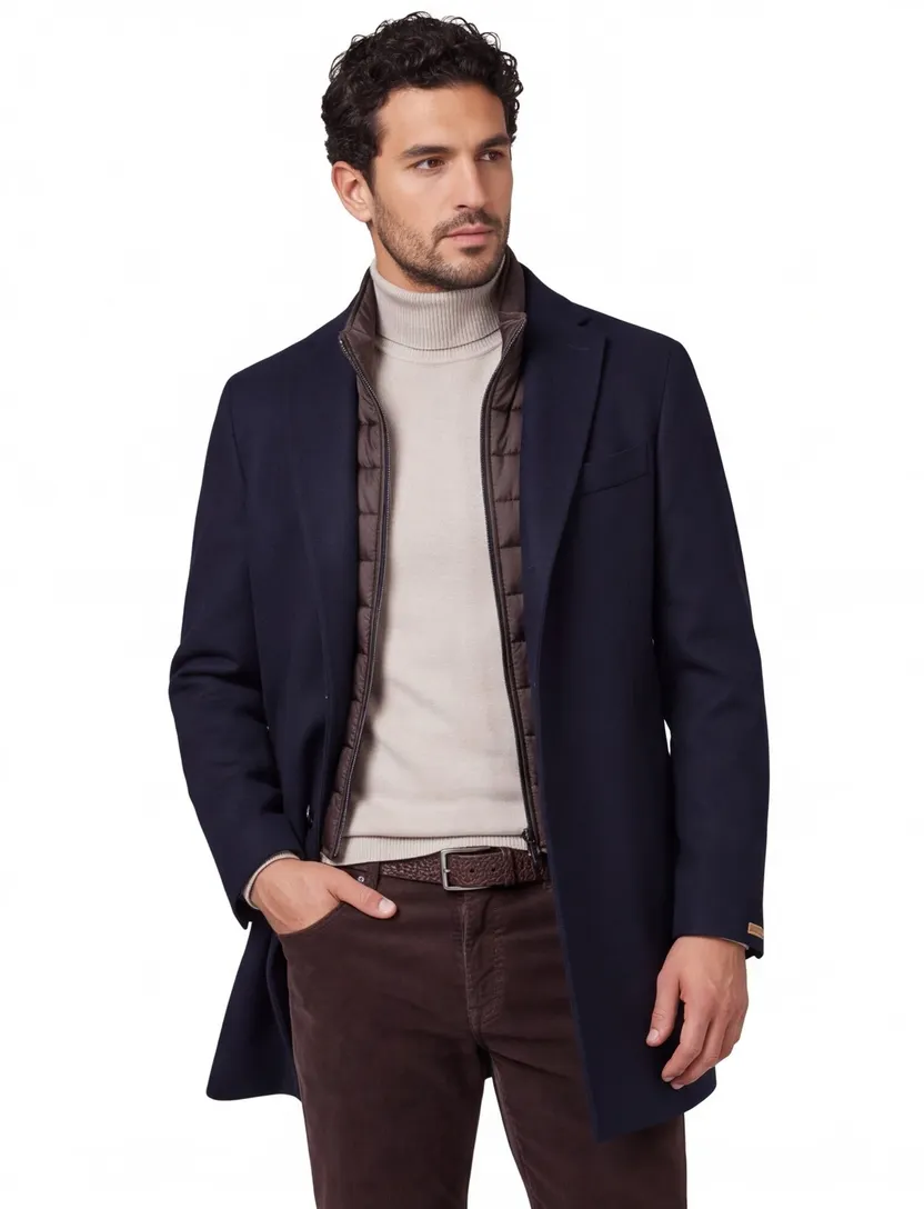 Portofino winterjas navy uni normale fit