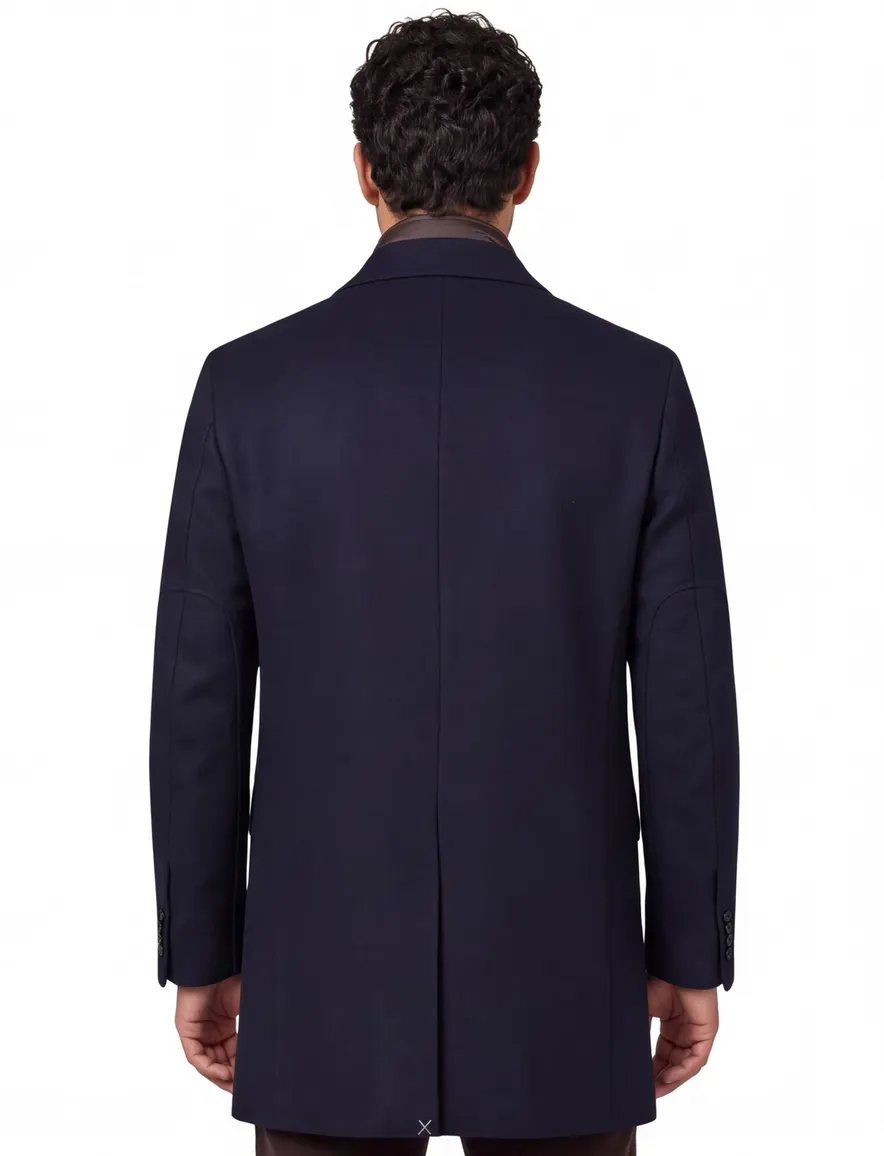 Portofino winterjas donkerblauw uni normale fit