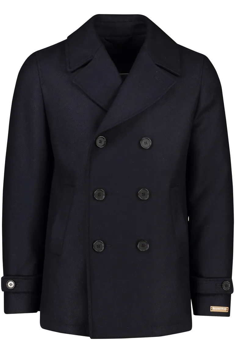 Portofino winterjas navy uni wol normale fit