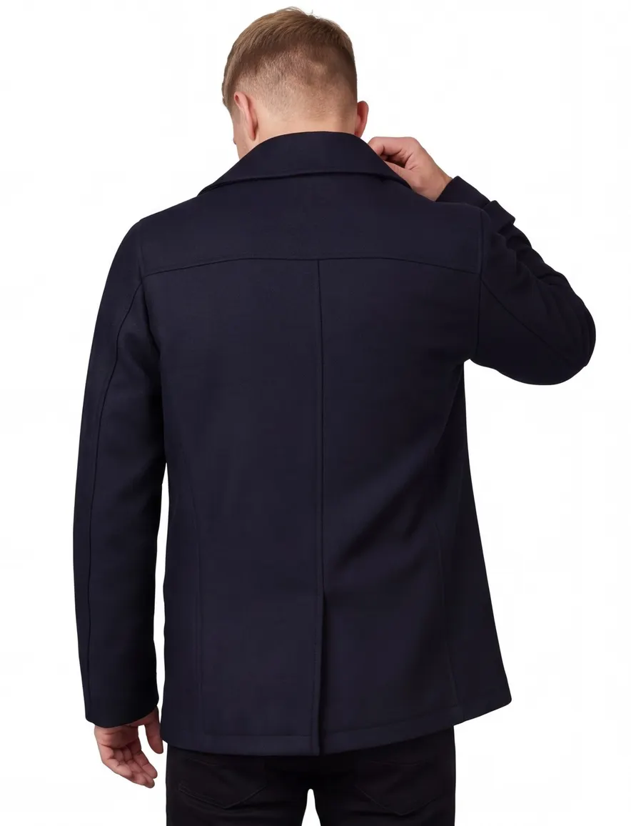 Portofino winterjas donkerblauw wol