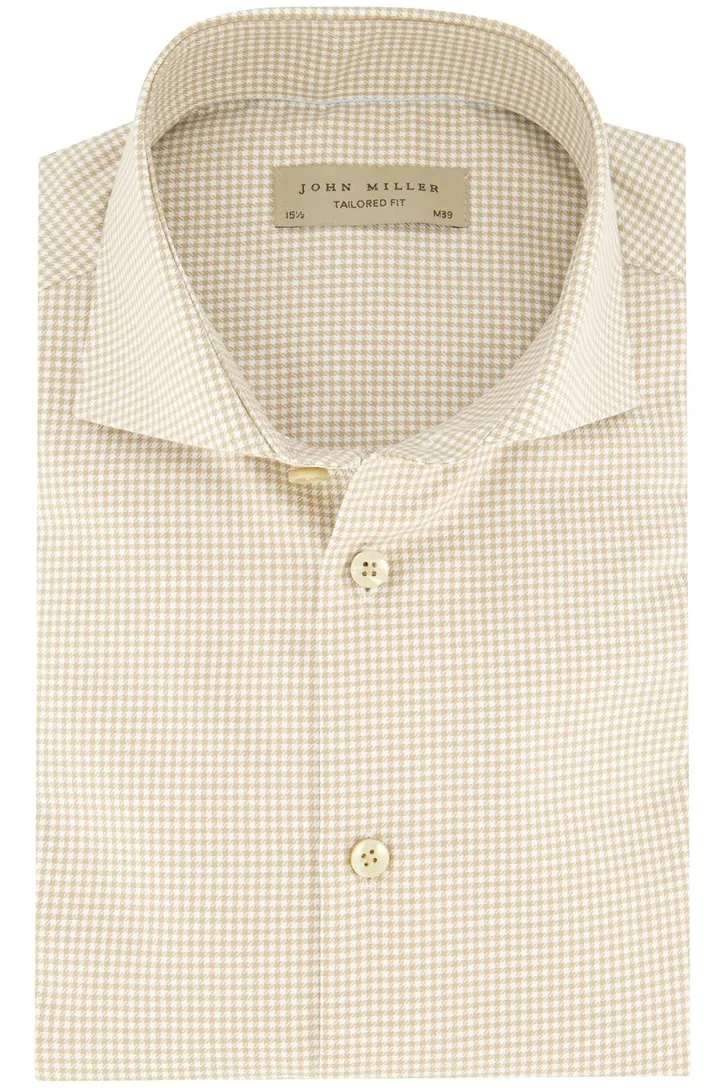 Normale Fit John Miller overhemd bruin geruit