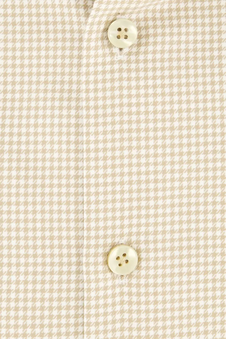 Normale Fit John Miller overhemd beige geruit
