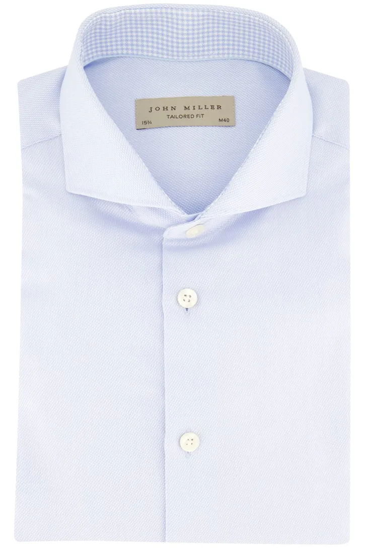 John Miller overhemd lichtblauw gestreept tailored fit