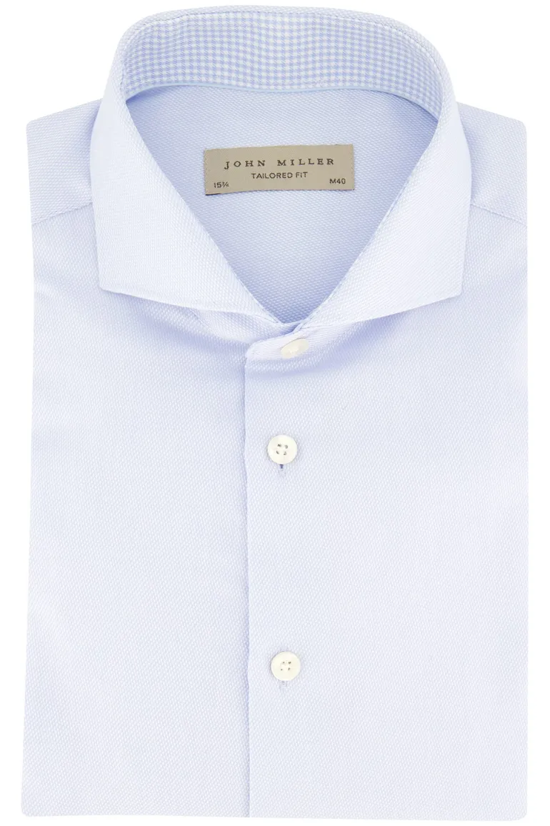 John Miller overhemd tailored fit lichtblauw