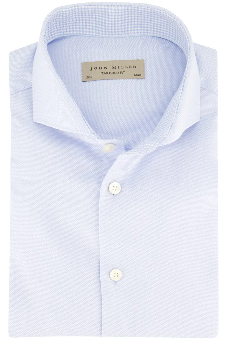 John Miller overhemd tailored fit lichtblauw