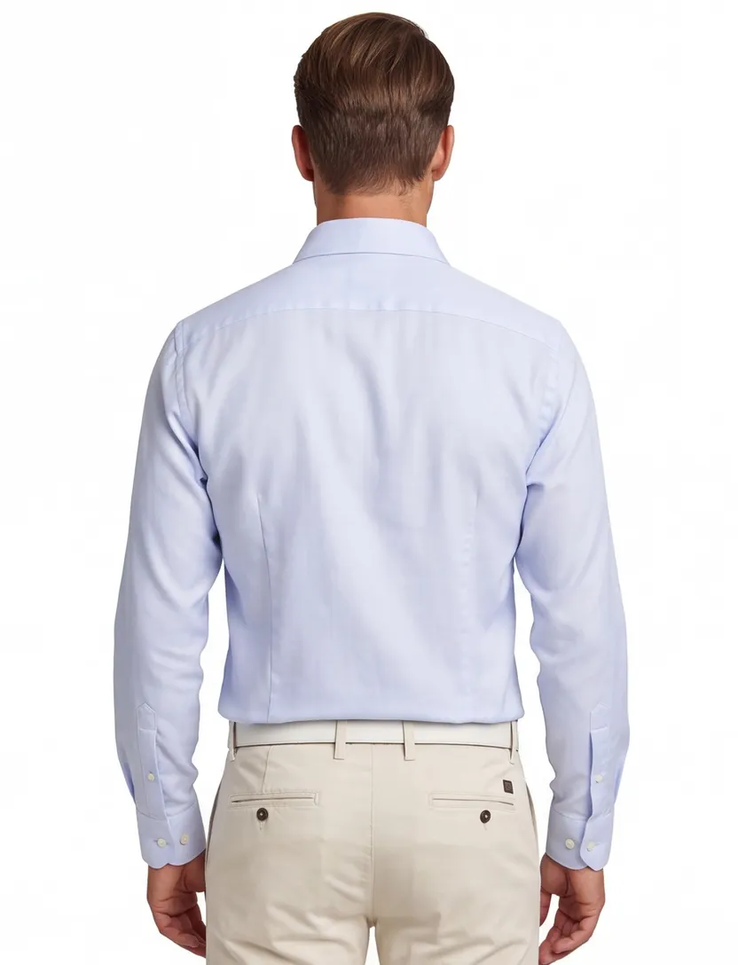 John Miller overhemd lichtblauw gestreept tailored fit