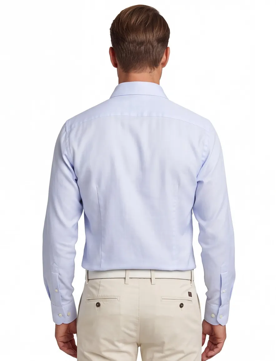 John Miller overhemd tailored fit lichtblauw