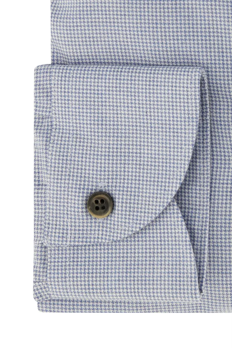 John Miller business overhemd Tailored Fit blauw geruit