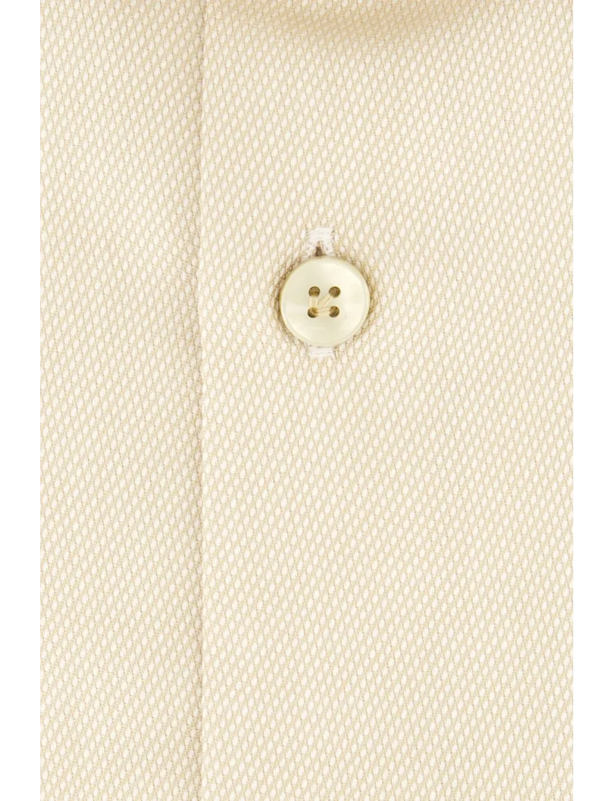 John Miller overhemd normale fit beige effen