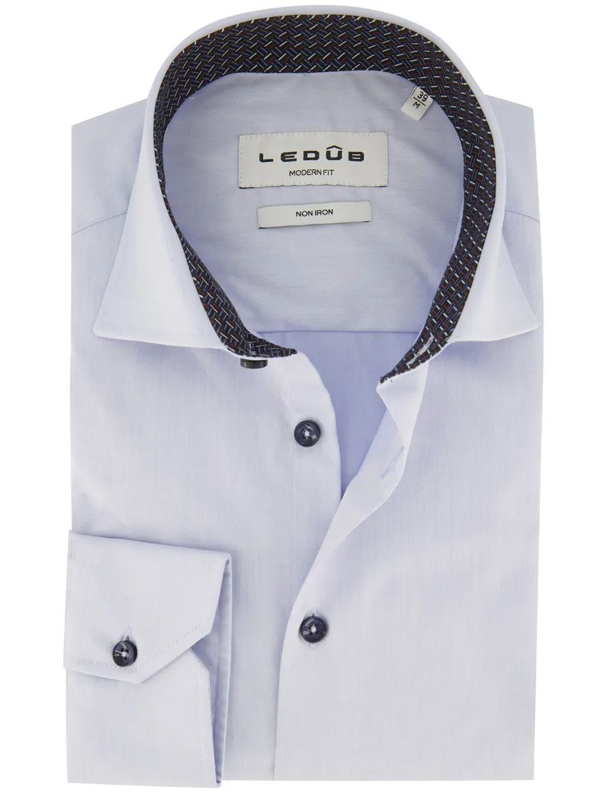 Ledub Modern Fit business overhemd lichtblauw