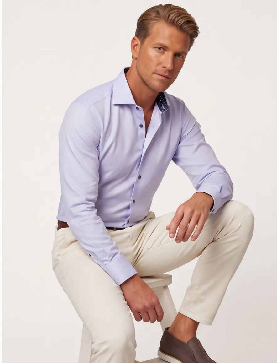 business overhemd lichtblauw Ledub Modern Fit