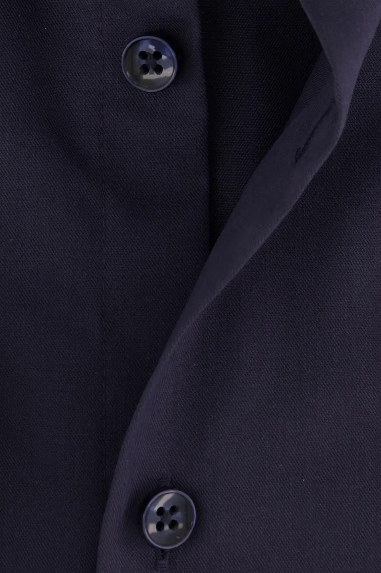 Ledub overhemd donkerblauw strijkvrij