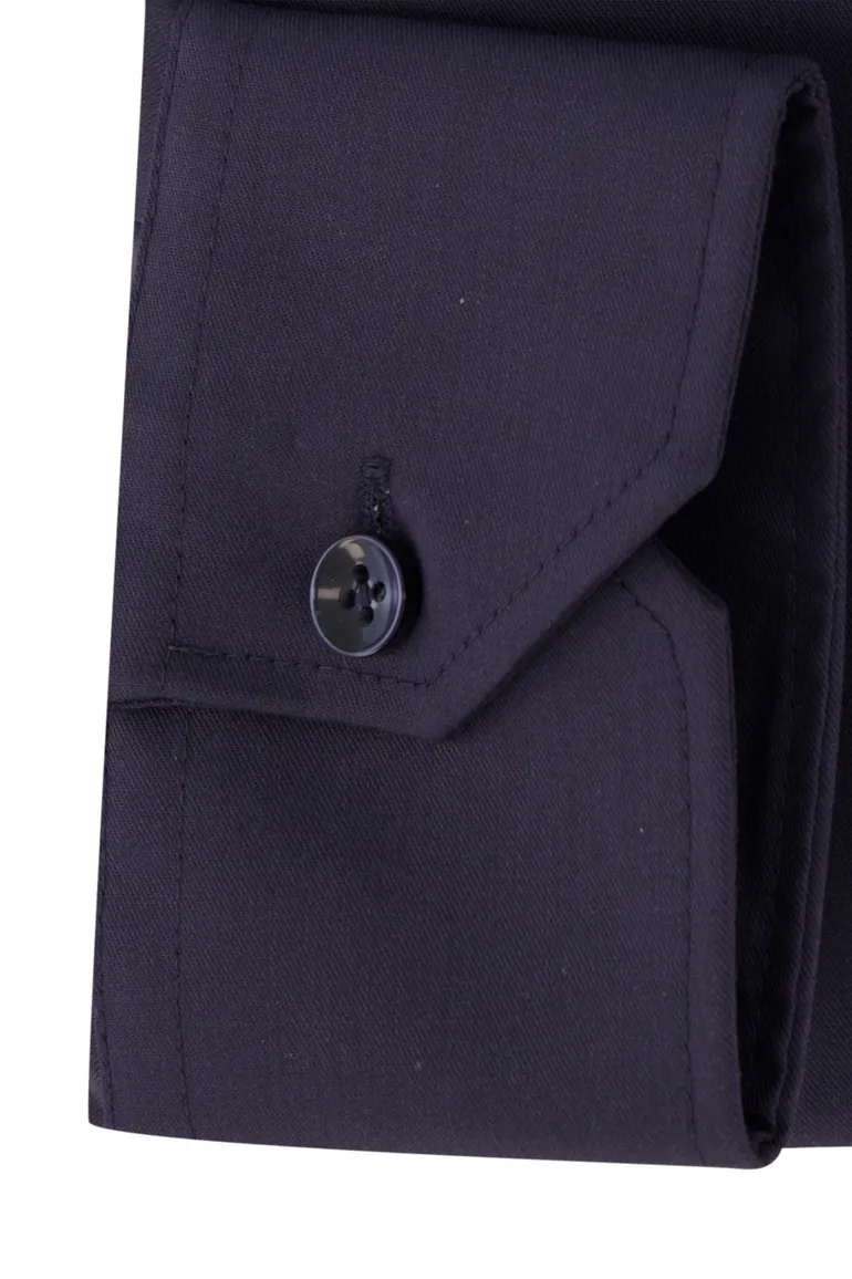 Ledub overhemd donkerblauw strijkvrij