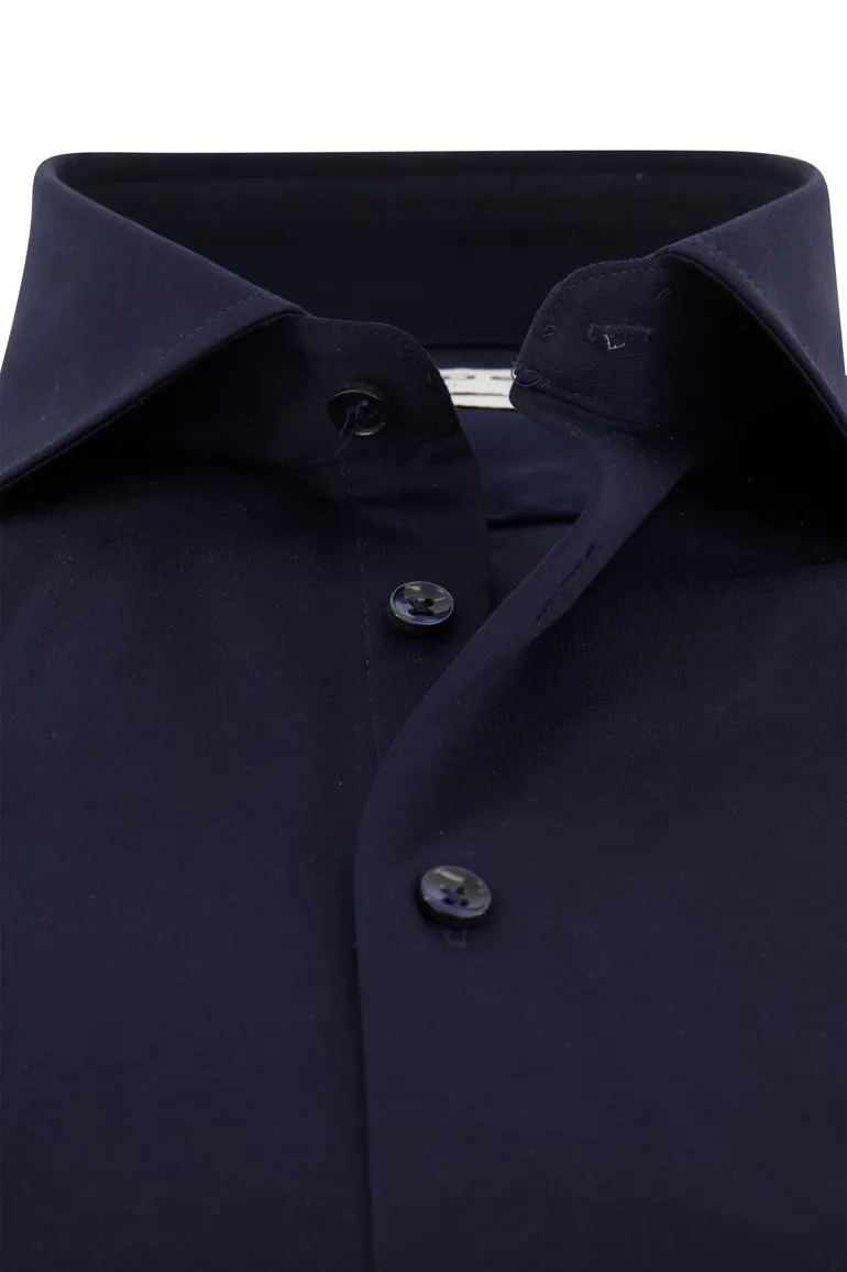 Ledub business overhemd normale fit donkerblauw effen